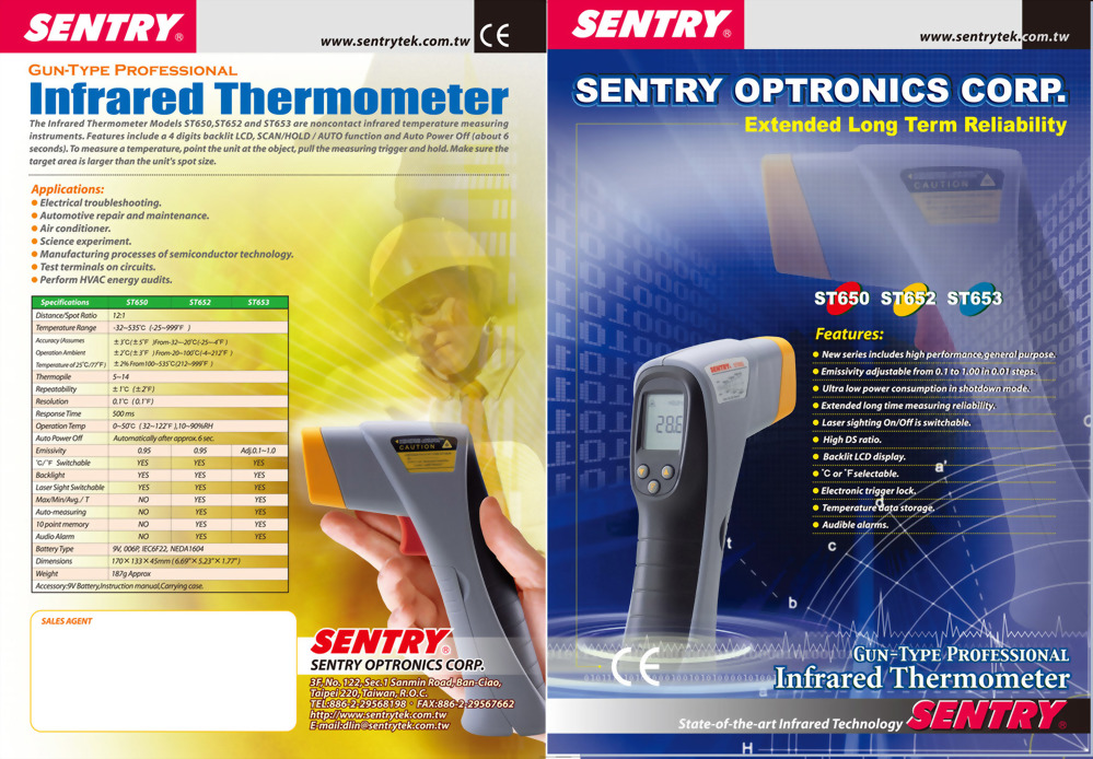 紅外線溫度計 SENTRY ST65X ( -32°C ~ 535°C )