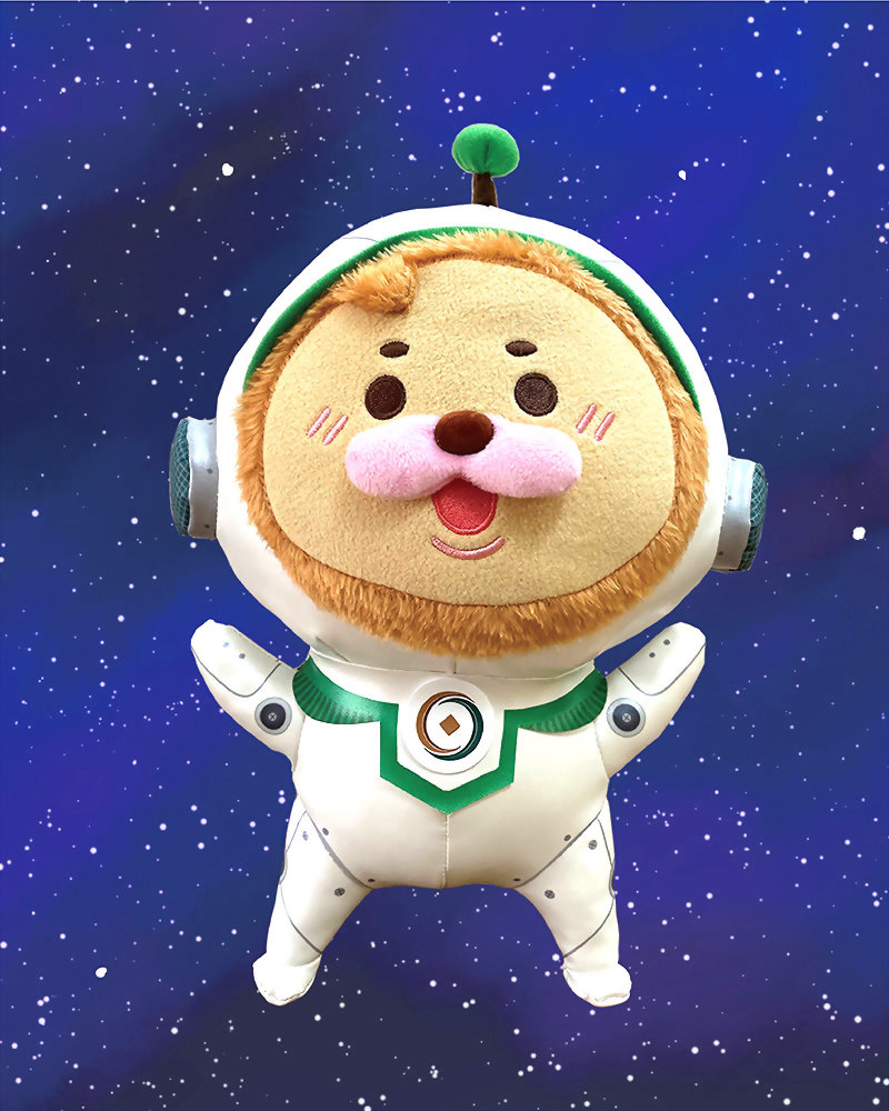 ふわふわ人形-小さなピンクのライオンの宇宙飛行士の形 3
