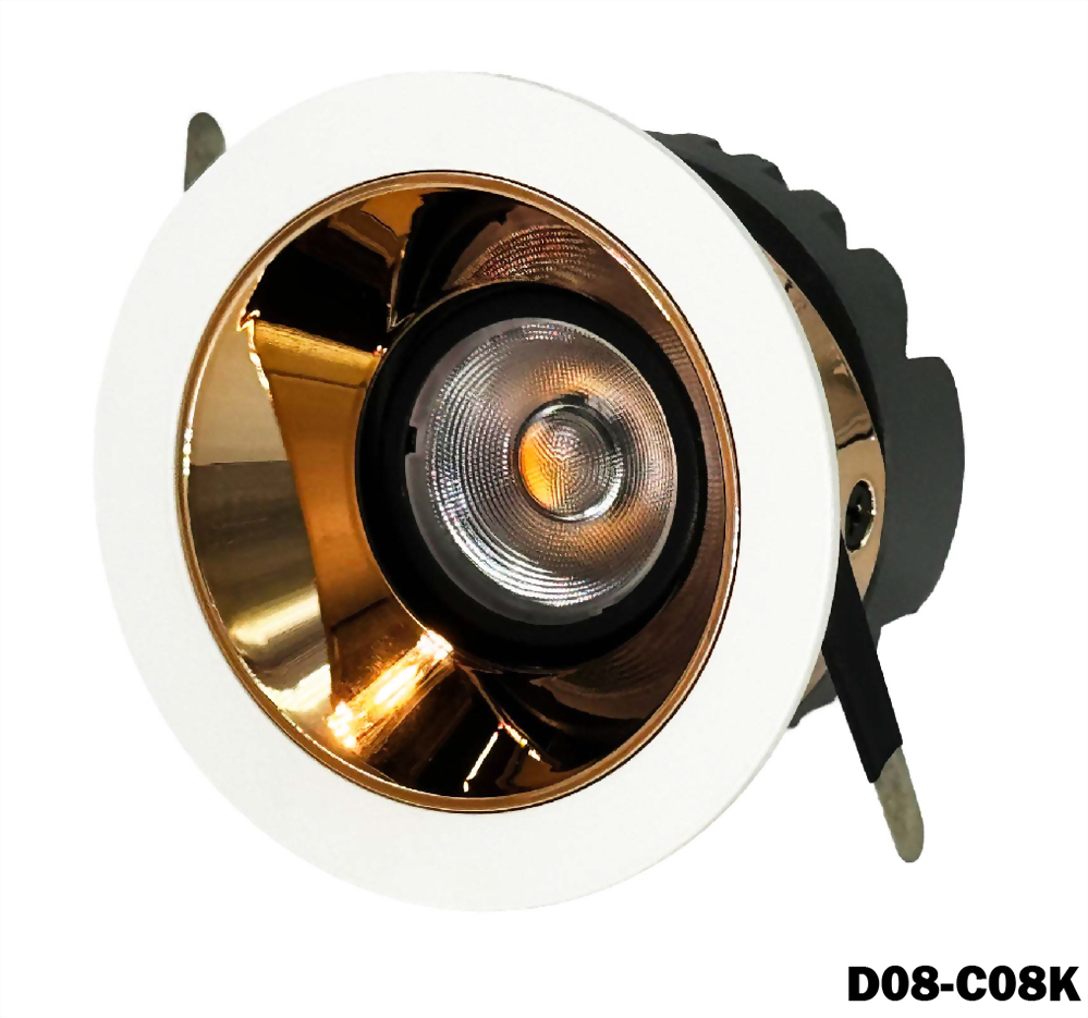 8W COB Nichia 內縮防眩可調角崁燈