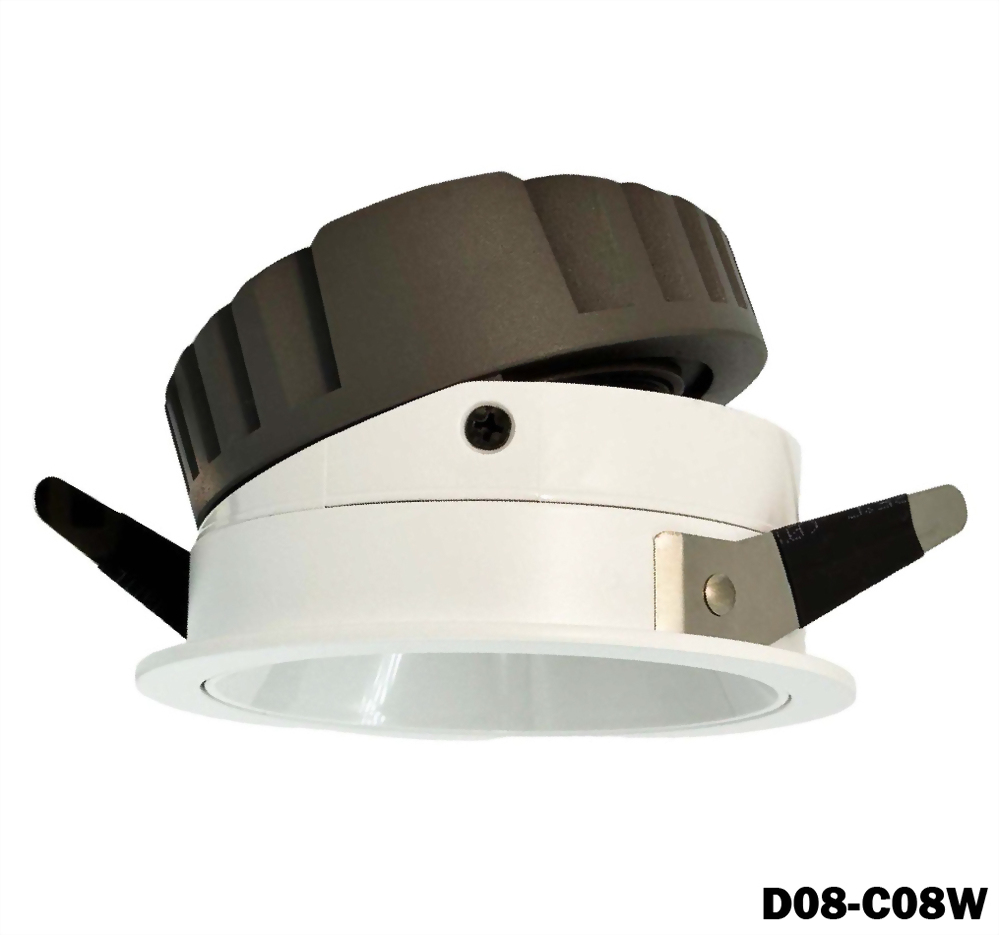 8W COB Nichia 內縮防眩可調角崁燈