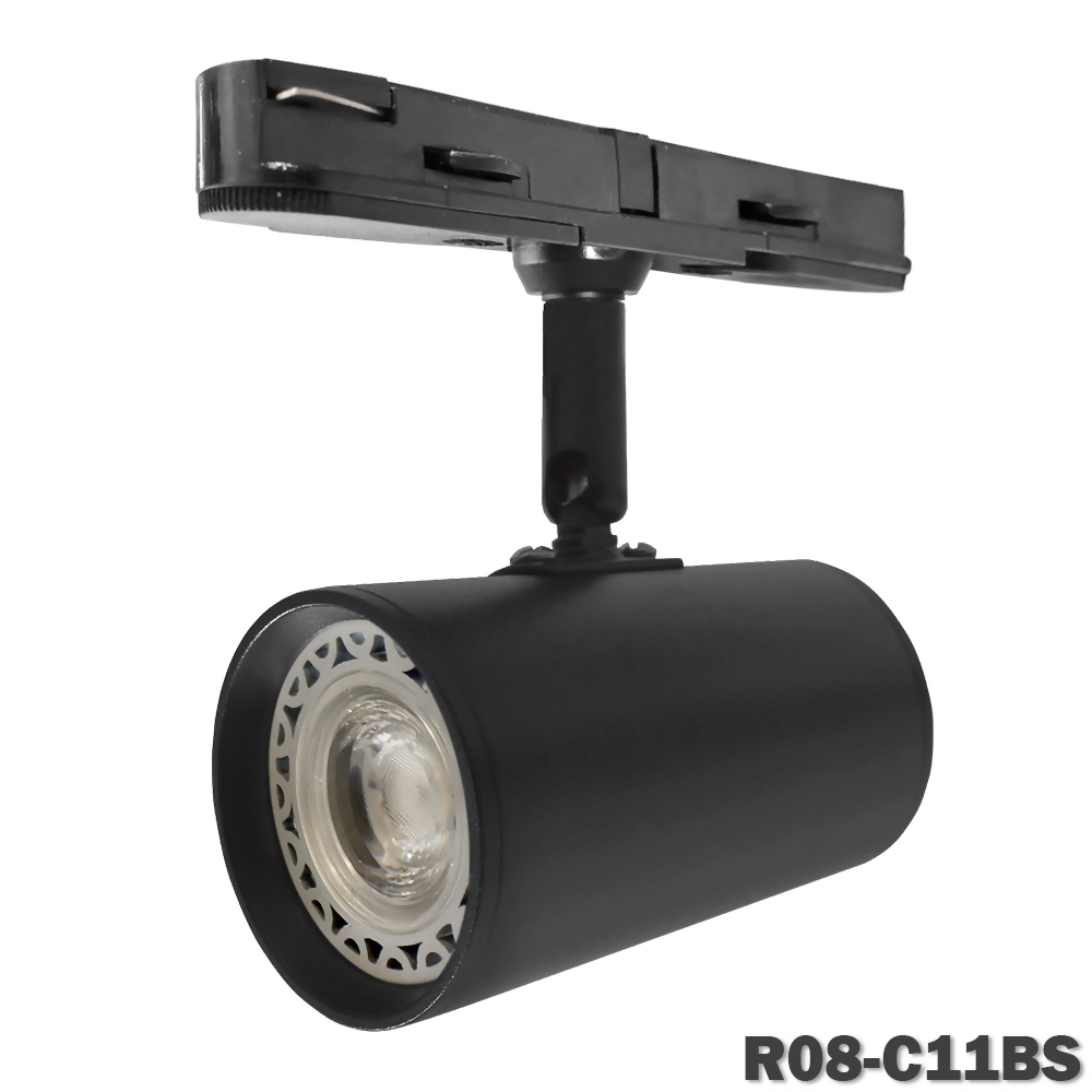 8W COB Nichia 短型錐狀圓筒軌道燈(一字軌道盒)