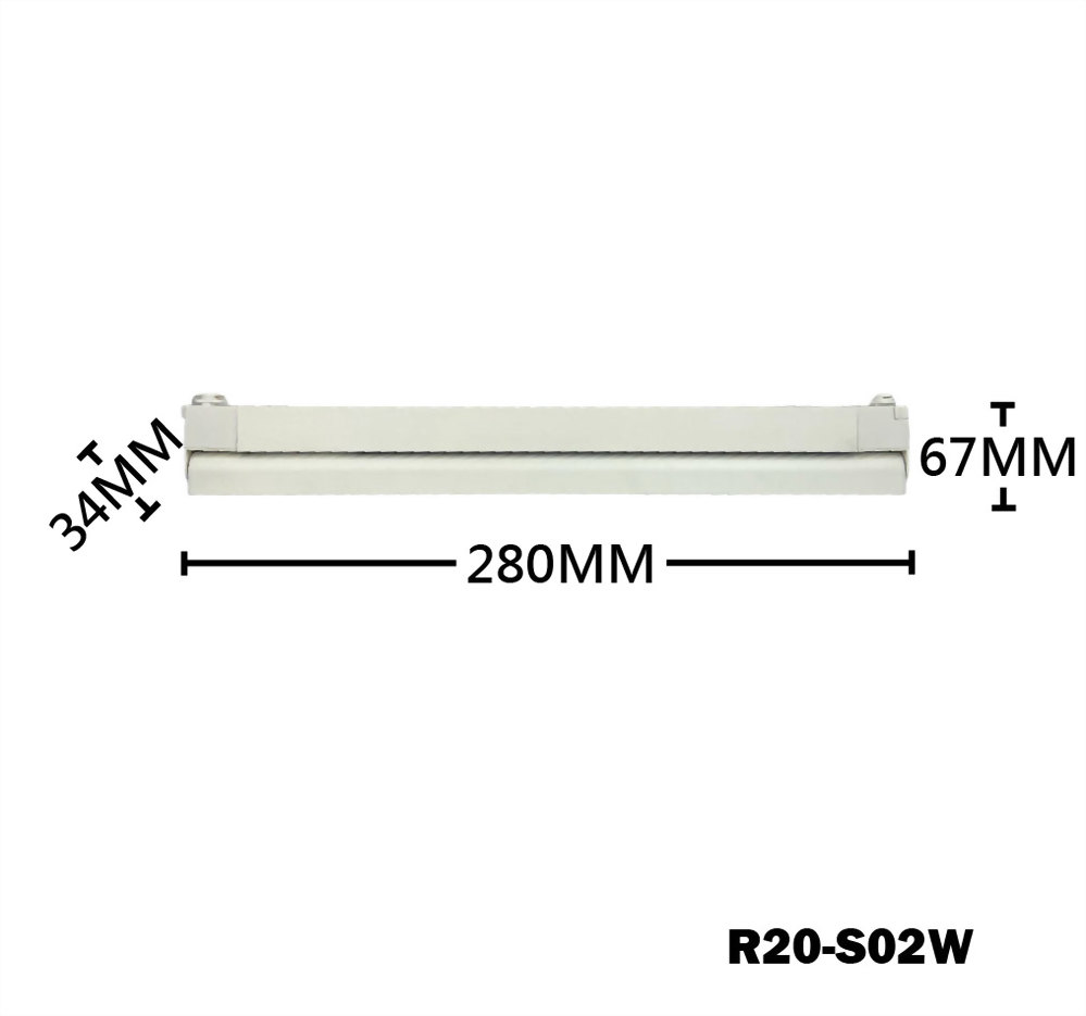 20W Nichia 白/黑烤漆長型 可調角軌道燈