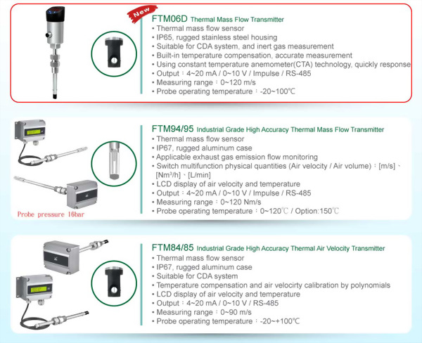 New Arrival Eyc Tech Ftm D Thermal Mass Flow Transmitter Air Velocity