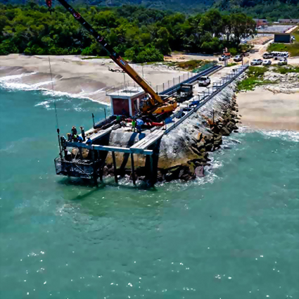Shrimp Farm Seawater Supply in Perak, Malaysia