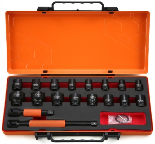 1/2" 18 Pcs  Impact Socket kit (Chrome-Molybdenum Steel)