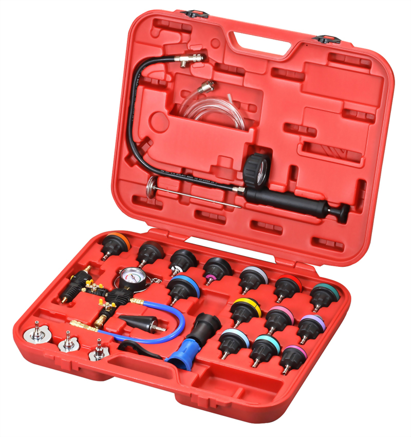 25 PCS HIGH QUALITY COOLING SYSTEM LEAKAGE TESTER AND VACUUM TYPE COOLANT REFILLING KIT _PATENTED   with CE
