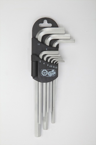 9 PCS  Long Type Hex Allen  Key  Wrench Set (Chrome Vanadium satin finish)