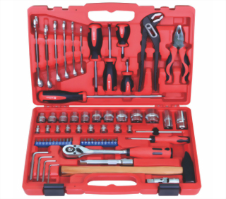 1/4", 1/2" 66 Pcs Knurled Socket Hand tool Set (Chrome Vanadium Mat Finish)