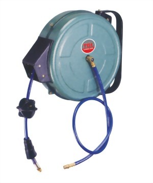 Auto-Rewinder Air Hose Reel With Pu Rein Hose In Steel Case
