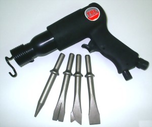190mm Hex. Shank Air Hammer With 5Pcs 5" Chisels
