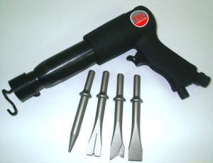 250mm Hex. /Round Shank Air Hammer With 5Pcs 5" Chisels