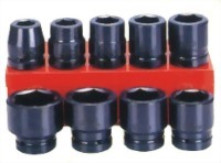 9 Pcs 1" Air Impact Socket  Kit(Chrome-Molybdenum Steel)