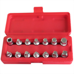 14 PCS -3/8"DR. MASTER DRAINPLUG KEY SET-36mmL