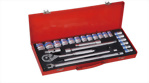 1/2" 24 Pcs Knurled Socket Ratchet set (50BV30 MAT Finish)
