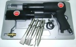 250mm Hex. Shank Air Hammer With Needle Scaler Attachment & 4 Pcs 5" Chisels