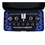 26 Pcs 1/4" Dr. T bar Handle Bits Socket Set (S2 bits, CRV Knurled Socket)