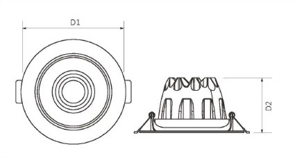 LED 15W 黃光 COB投射嵌燈(角度18度) 公共場所、學校...居家照明皆可使用