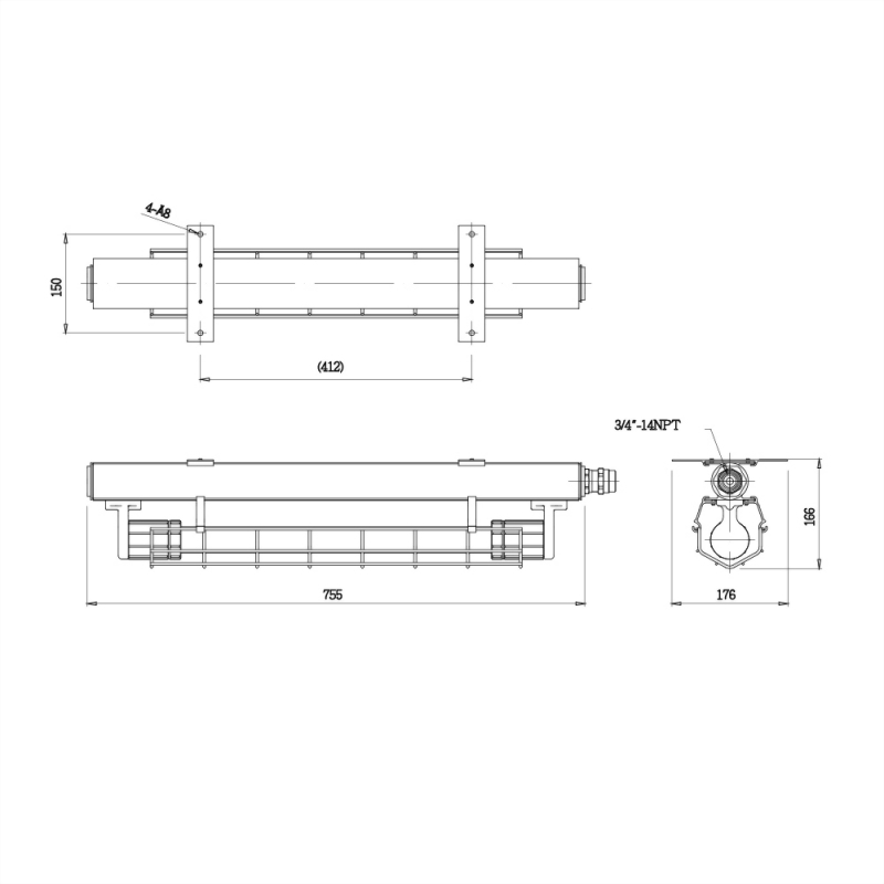 LED T8 8W 單管防爆燈具