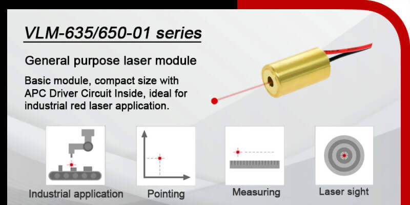Quarton Mini Dot Size Red Laser Module VLM-635-63-LPT-50 (Focus: 5cm)