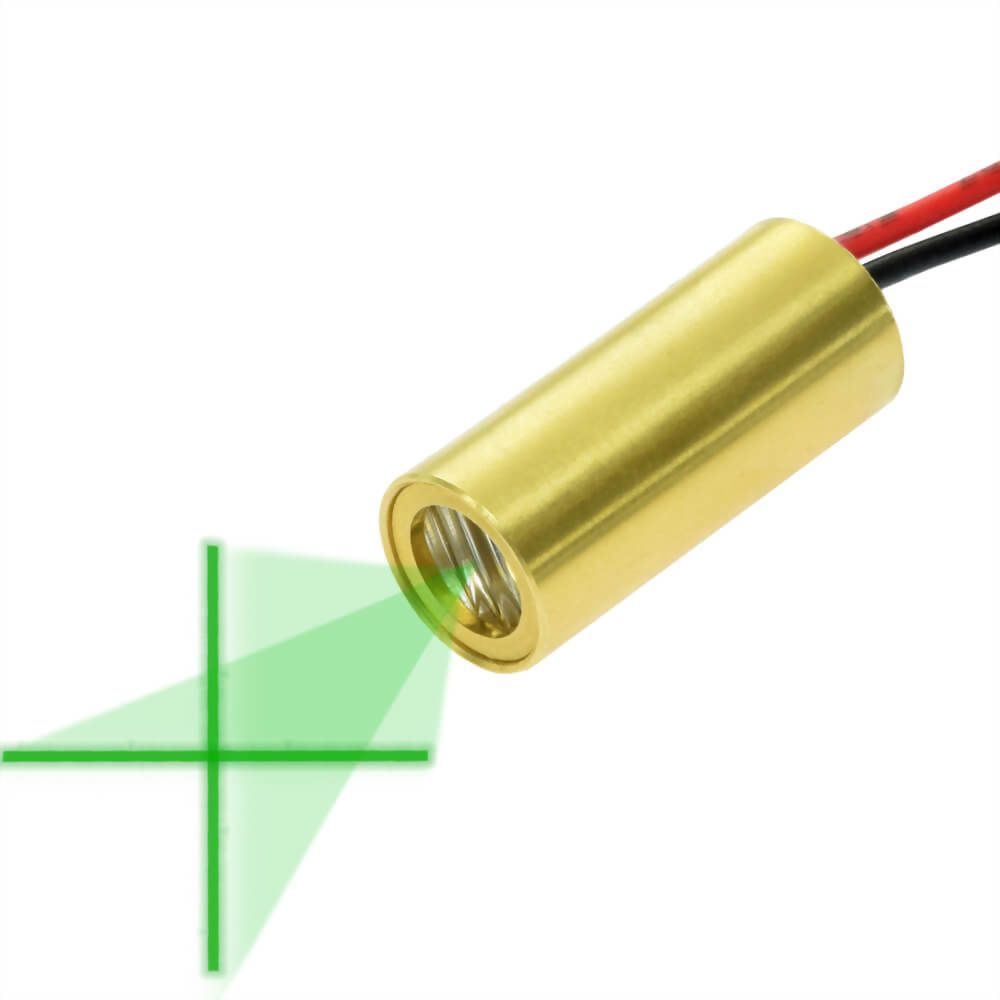largeur de ligne optimisée à courte distance Quartz Laser Module VLM-520-29 LPT Direct Green Cross Line Laser Module 