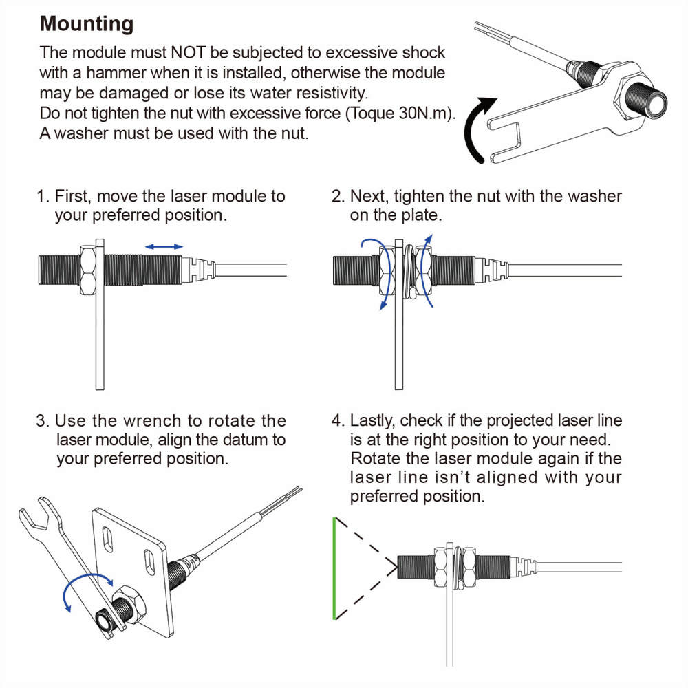 Red-Crosshairs-Laser-Module-VLM-650-69-8_10~36V laser, meet 12V laser, 24V laser and 30V laser industrial standard requirements