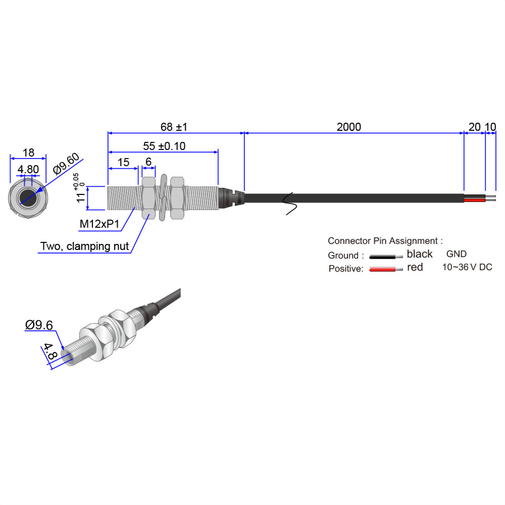 Green-Dot-Laser-Module-VLM-520-72-3_10~36V laser, meet 12V laser, 24V laser and 30V laser industrial standard requirements