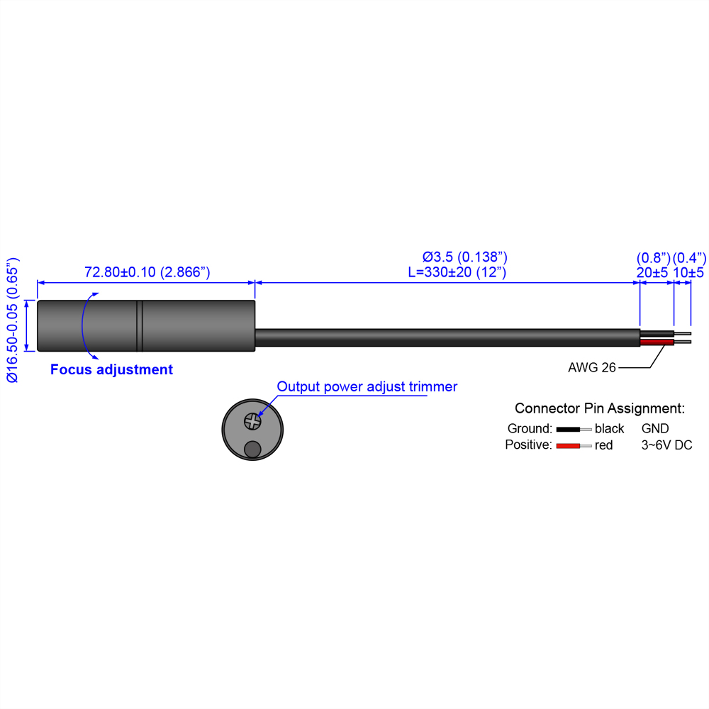 Focus & Output Power Adjustable Laser Module