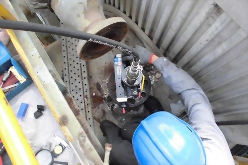 台灣中油大林廠-線上法蘭面車修