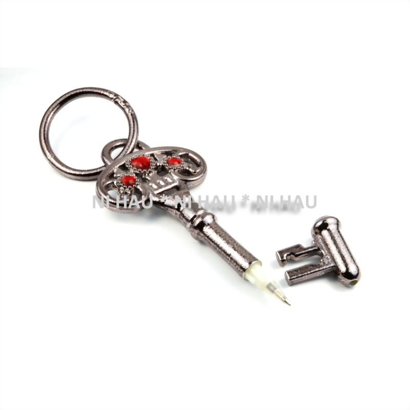 Antique Key Pen with Key Ring Metallic Finish