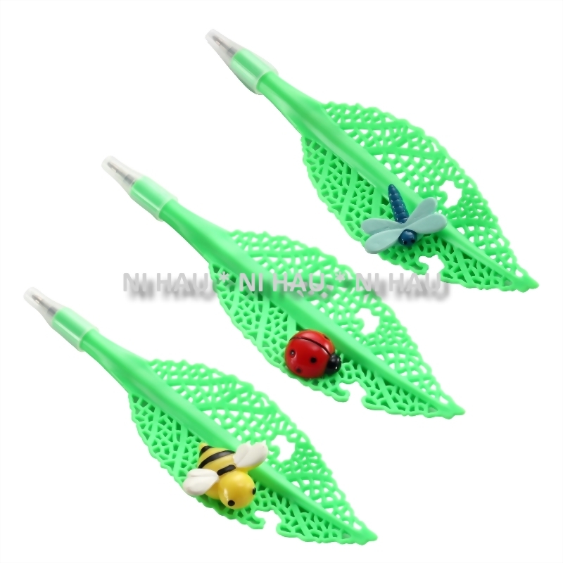 Leaf Pen with Cute Insect