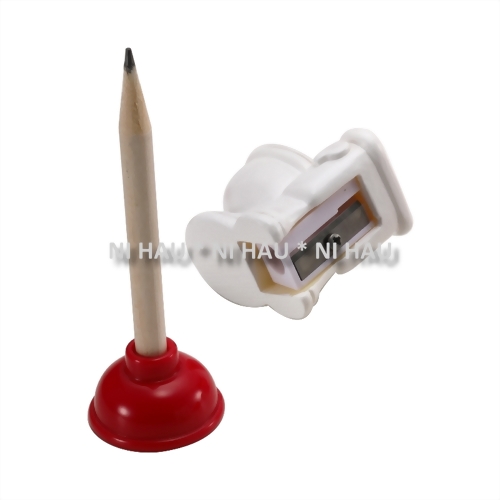 Toilet Block Pencil Sharpener and Pencil Mini Stationery Gift Set