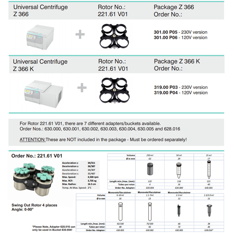 Universal Centrifuge