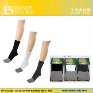 細針竹碳五指襪