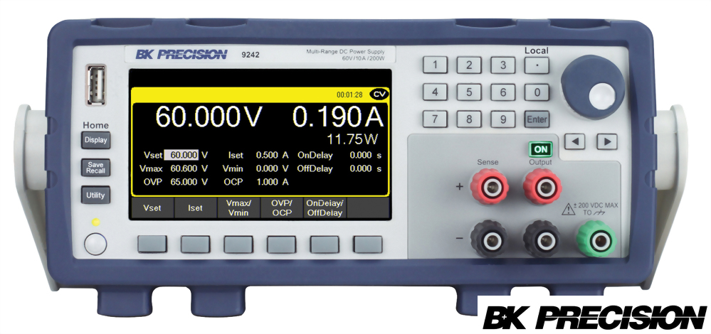 9242寬範圍單通道可程式直流電源供應器(60V/10A/200W)