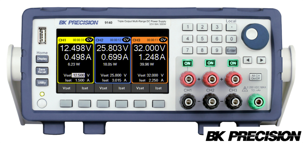 三通道輸出可程式寬範圍直流電源供應器(Triple Output Multi-Range DC Power Supplies) 0~32V/0~8A/0~100W*3通道