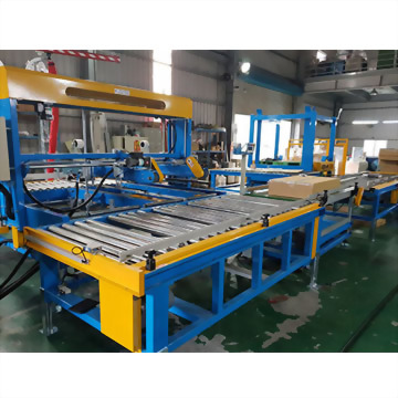 Fully Automatic H type sealing, Robot Stacking, Pallet weight Strapping and Wrapping Packing System