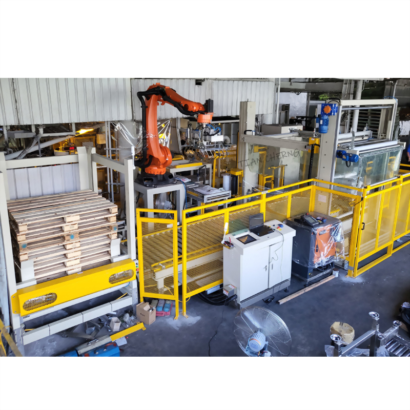 Fully Auto Pallet Stretch Wrapping Machine + Film Cover