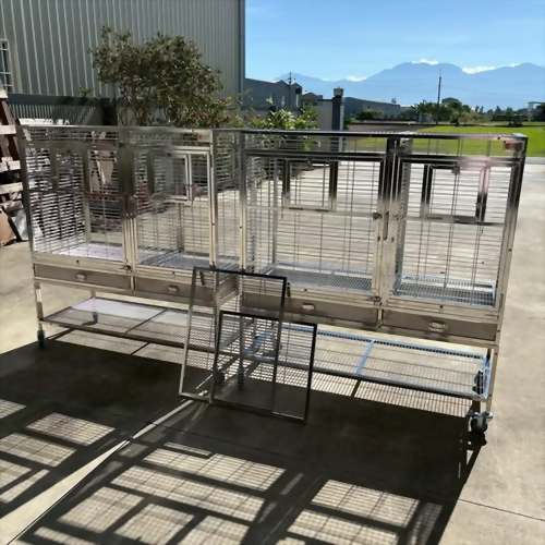 訂製產品-分隔鸚鵡白鐵籠