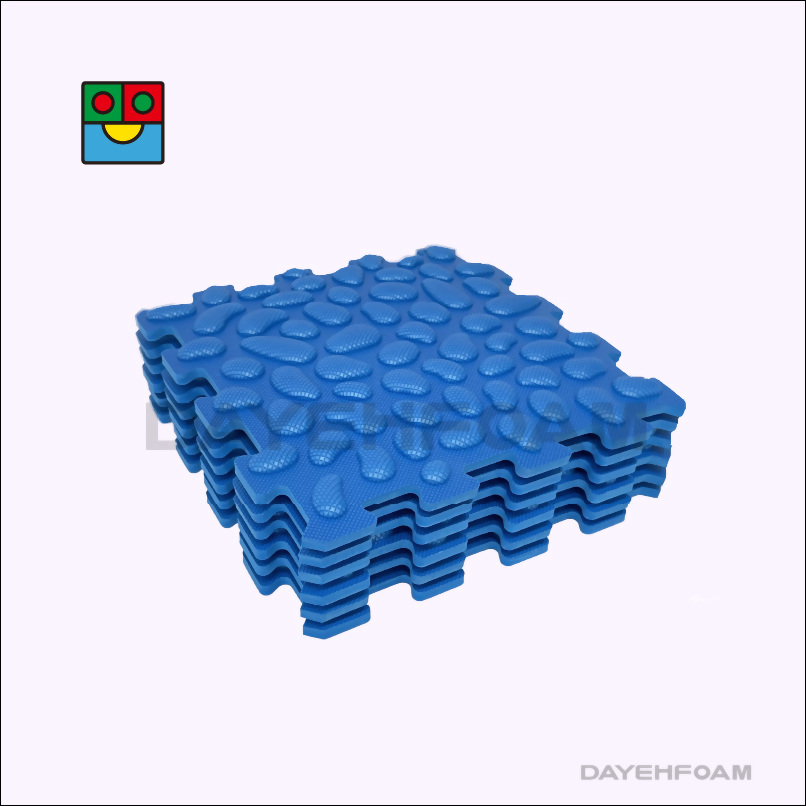 Massage mat, 17mm (11/16 ")Thick, EVA Foam Mat, 32cm x32cm : Blue- Set of 6 pcs, pile