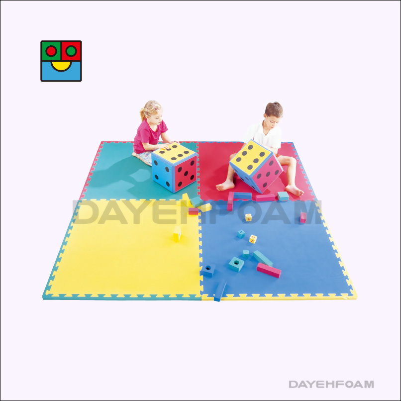 Exercise Gym Mat 20mm (13/16" )Thick Reversible EVA Foam Mat,Cross Pattern, 100x100cm : 4 color - Set of 4 pcs