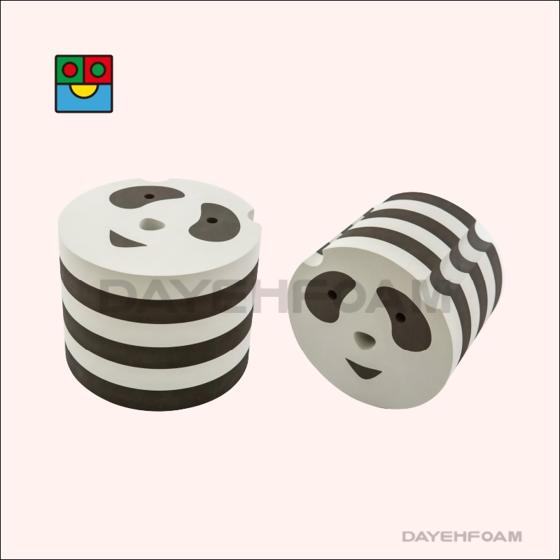 EVA Foam Animal Model stool- Panda Dia.30cm x 24cm : Gray/Black Stripe