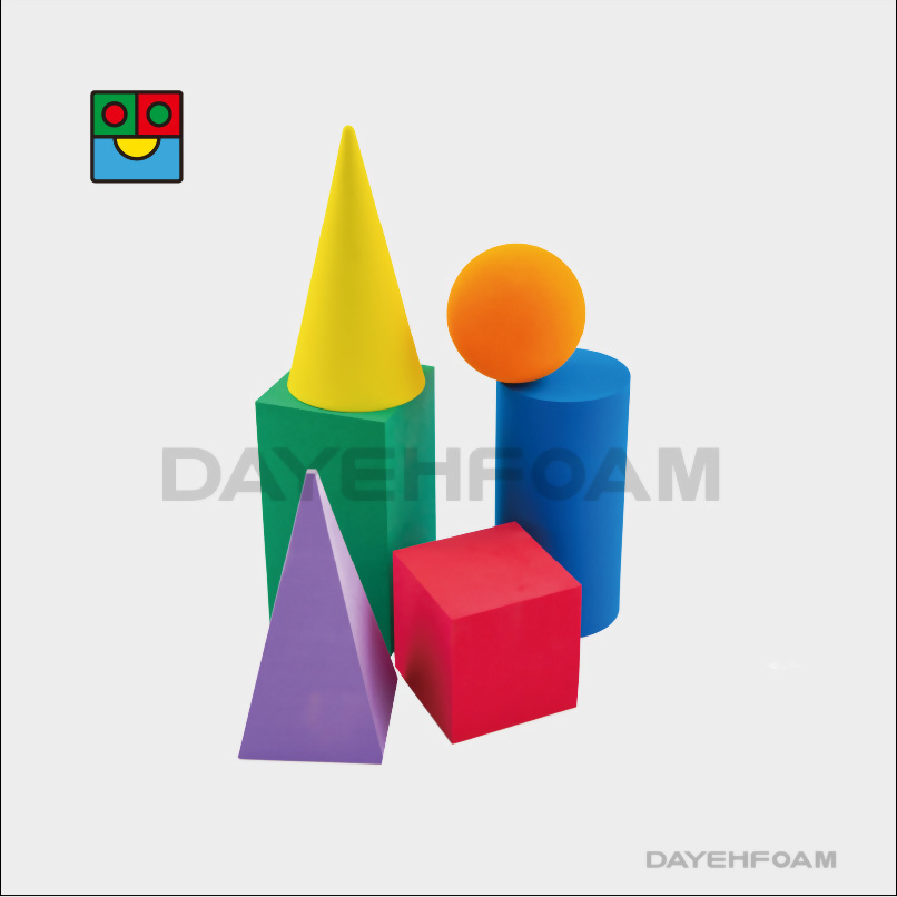 Jumbo EVA Foam Geometric Solids Blocks 70mm(2-3/4 inch) : 6 Color - Set of 6 pcs