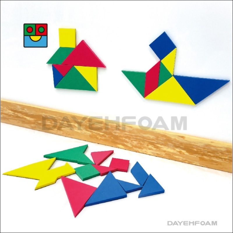 Educational Magnetic EVA Tangram – 10 x 10 cm, Multi-Color Set