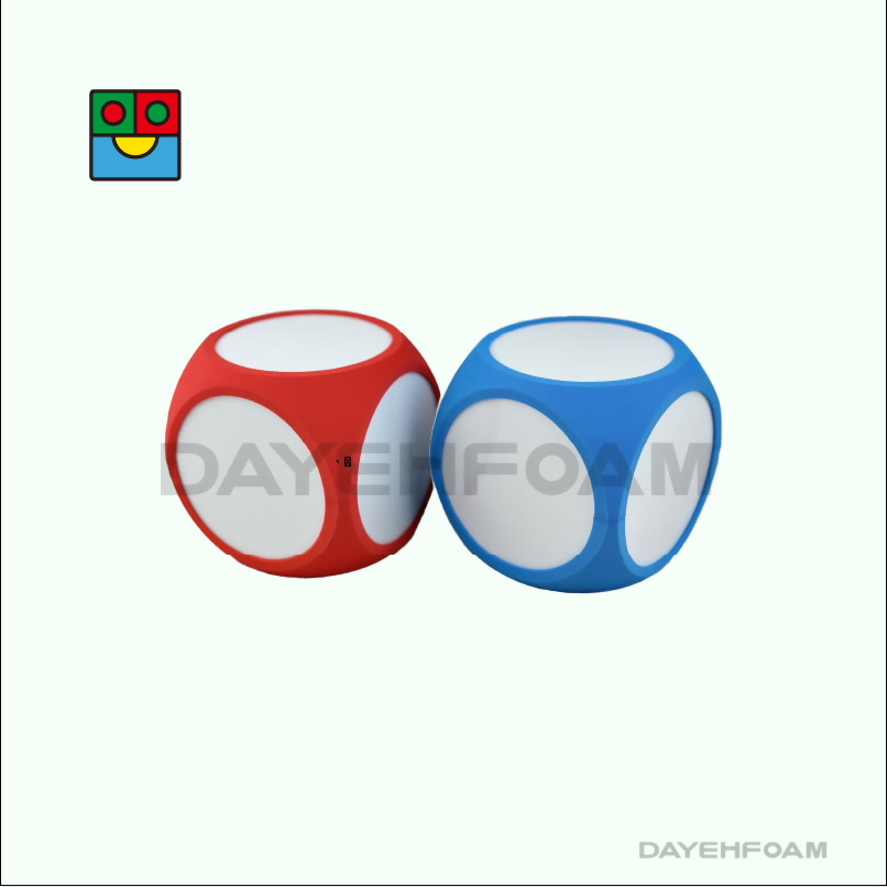 Dry Erase Whiteboard foam cube - 2 pieces, 10cm x 10cm x 10cm,curved edge(red, blue)