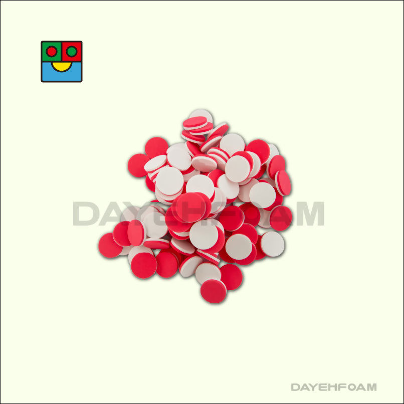 EVA Foam Double-sided Two-Color Counters : Red/White - Set of 200 pcs