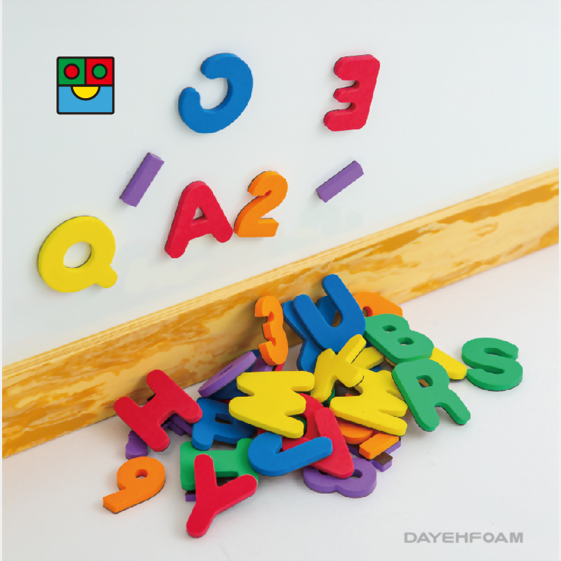 Magnetic Foam Alphabet Letters & Numbers (Uppercase) : 6 Color - Set of 43 pcs, sample of using