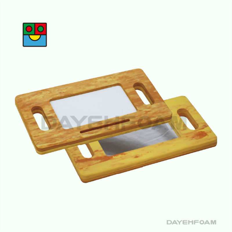 Soft EVA Foam Hand held Mirror - Wood-like color