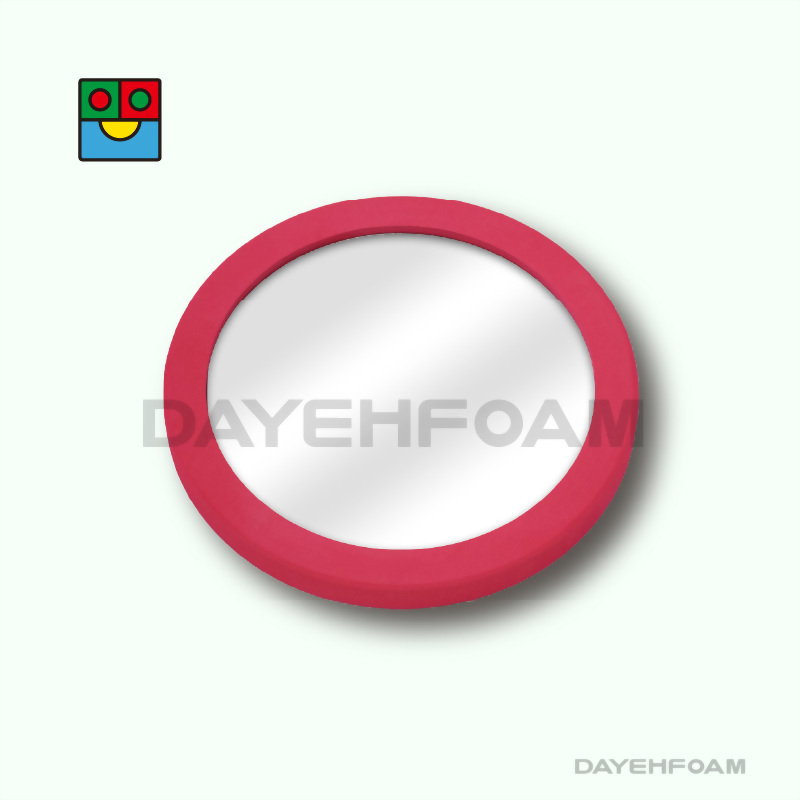 EVA Foam Wall Round Mirror 32cm (12-9/16 inch) : Red Color
