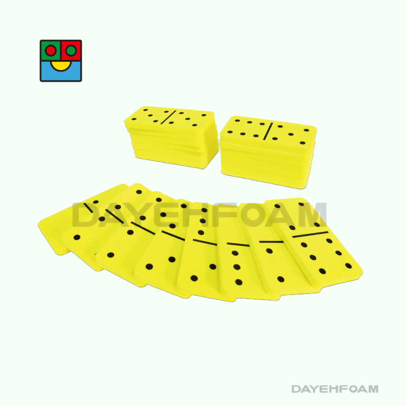 EVA Foam Dominoes Double-six : Yellow - Set of 28 pcs
