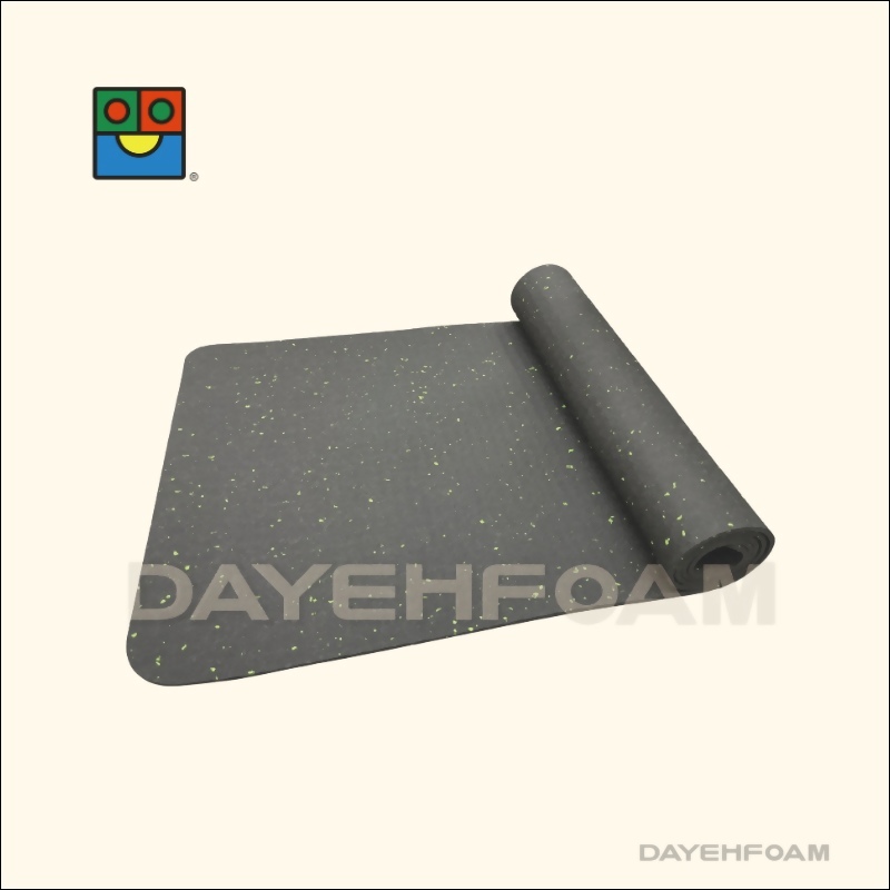 Recycled POE Yoga Mat-Green starry in Black sky- 6mm 61 x 183 cm